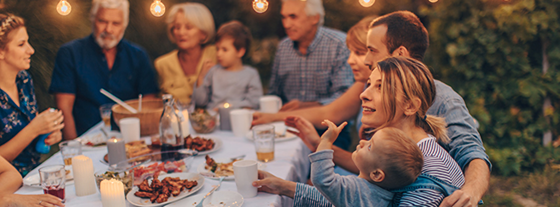 family at table